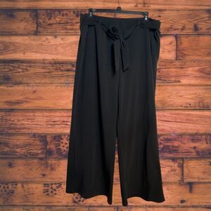 Terra & Sky Black Wide Leg Trouser Pants 1X Petite (16-18)